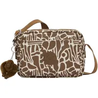Kipling Skuldertaske 'Abanu M' brun / hvid