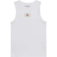 Calvin Klein Jeans Overdel 'Monologo Patch Tank' merlot / hvid / offwhite