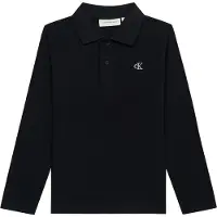 Calvin Klein Jeans Shirts 'Logo Embroidery Long Sleeve' sort / hvid