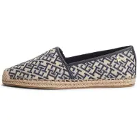 Tommy Hilfiger Espadrillaer 'TH Monogram Plaque' beige / marin / opal