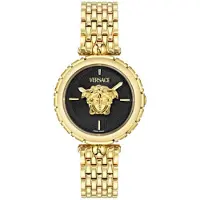 Versace Dameur VE9D00424 Medusa Sort/Gul guldtonet stål Ø38 mm