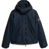 Superdry Superdrytil kvinder. W5011747A Mountain windbreaker-jakke med hætte marineblå (S), Casual, Genanvendt polister, Bæredygtig