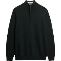 Superdry Superdrytil mænd. M6110690A Essentials Half Zip Sweater sort (S), Casual, Bomuld