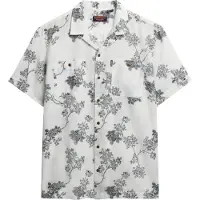 Superdry Superdrytil mænd. M4010793A Hvid kortærmet strandskjorte (XL), Casual, Bomuld, Korte ærmer