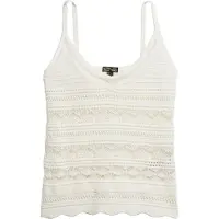 Superdry Superdrytil kvinder. W6012031A Hvid hæklet top (M), Casual, Bomuld, Uden ærmer/stropper