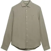 Superdry Superdrytil mænd. M4011103A Riviera hørskjorte grøn (XXL), Casual, Linned, Klassisk, Lange ærmer