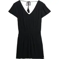 Superdry Superdrytil kvinder. W8011880A Printet kortærmet jumpsuit sort (M), Casual, Viscose, Korte ærmer