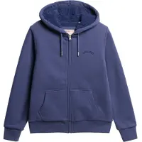Superdry Superdrytil kvinder. W2012323A Borg Lined Ziphood sweatshirt lilla (XL), Casual, Bomuld