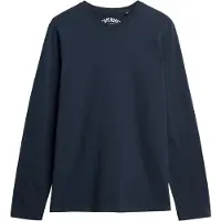 Superdry Superdrytil mænd. M6010879A Klassisk Essential T-shirt marineblå (M), Casual, Bomuld, Lange ærmer