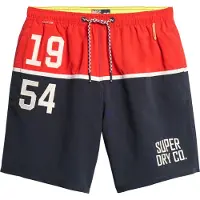 Superdry Superdrytil mænd. M3010249A 43,2 cm svømmedragt med navy nautisk logo (S), Badetøj, Genanvendt polister, Bæredygtig, Blå