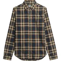 Superdry Superdrytil mænd. M4010737A Skjorte i økologisk bomuld med vintage navy-tern (S), Casual, Lange ærmer, Økologisk bomuld, Bæredygtig, Blå