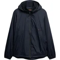 Superdry Superdrytil mænd. M5012101A Windbreaker-jakke med hætte og navy-logo (L), Casual, Nylon, Bæredygtig, Blå