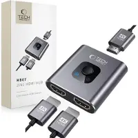 Tech-Protect HB07 HUB Adapter 2in1 HDMI 4K 60HZ - Grey USB hub - 3 ports - Grå
