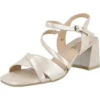 Caprice Heeled sandal, metallic, made of Leather with Trapeze heel, Size 41