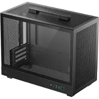 DeepCool CH160 PLUS - Micro-ATX - micro ATX - sidepanel med vindue (hærdet glas) - ingen strømforsyning (SFX / SFX-L) - sort - USB/Lyd
