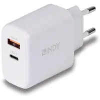 Lindy 65w Usb-a-og Usb-c-vægoplader