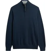 Superdry Superdrytil mænd. M6110690A Jumper Essentials Half Zip navy (XL), Casual, Bomuld, Blå
