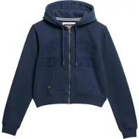 Superdry Superdrytil kvinder. W2012335A Sweatshirt Athletic Tonal Crop navy (XS), Casual, Bomuld, Blå