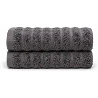 Borg Living Bomulds håndklæder - 100% kæmmet bomuld - 50x100 cm - 2-pak - Mørkegrå