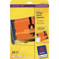 Avery Zweckform - Hvid - 118 x 151 mm 25 ark (25 ark x 1) inserat for cd-hylster
