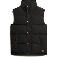 Superdry Superdrytil mænd. M5012151A Hætteløs vest Everest sort (XL), Casual, Bæredygtig, Genanvendt nylon
