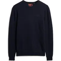Superdry Superdrytil mænd. M6110641A Essential navy slim fit pullover (XL), Casual, Bomuld, Blå