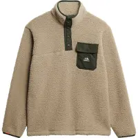 Superdry Superdrytil mænd. M2014283A Fuji Popper beige fleece (L), Casual, Genanvendt polister, Bæredygtig