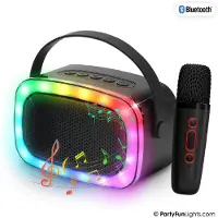 Partyfunlights Mini Karaoke højttaler med trådløs mikrofon