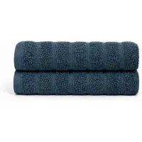 Borg Living Bomulds håndklæder - 100% kæmmet bomuld - 50x100 cm - 2-pak - Blå