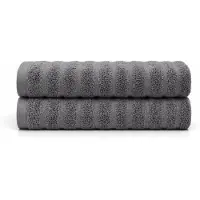 Borg Living Bomulds håndklæder - 100% kæmmet bomuld - Badehåndklæder 70x140 cm - 2-pak - Mørkegrå
