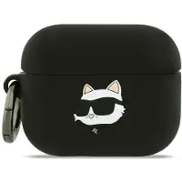 Karl Lagerfeld AirPods Pro 3 Choupette Head 3D silikoneetui - Sort