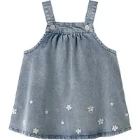 Name it Kjole - NbfFlora - Light Blue Denim/EMB - - 68 - Kjole