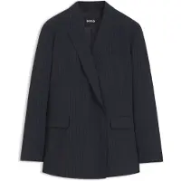 BOSS Regular fit blazer i nålestribet crepe med stræk