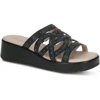 Caprice Mule, black, made of Leather with Wedge heel, Size 41