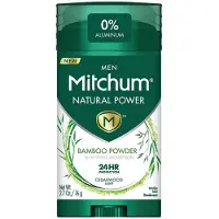 Mitchum MEN Natural Power Bamboo Powder til fugtabsorbering Cedertr?-duft - 2,7 oz