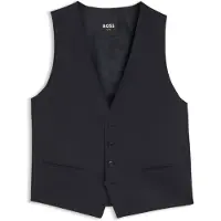 BOSS Slim-fit vest til jakkesæt i serge af ny uld
