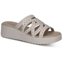 Caprice Mule, white, made of Leather with Wedge heel, Size 37