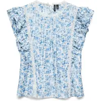 Vero Moda Bluse 'VMBliss' azur / hvid