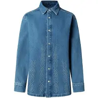 Pepe Jeans Pepe Jeanstil kvinder. PL3051442 Jakke Ellen Ikat blå (L), Casual, Bomuld, Denim