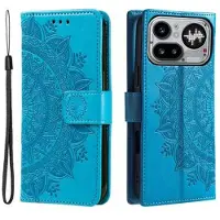Mtp Products Nothing Phone (4a) Pro Mandala Etui med Pung med håndledsrem - Blå