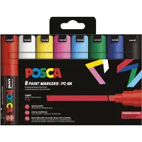 Posca Paintmarker PC-8K - med 8 stk. Basis Farver