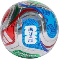 Adidas Fodbold Trionda Training Foil VM 2026 - Sølv/Hvid/Konge blå, størrelse Ball SZ. 5