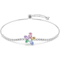 Swarovski Armbånd grøn / lilla / lyserød / sølv