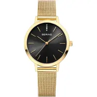 Bering Dameur 13434-332 Classic Sort/Gul guldtonet stål Ø34 mm