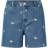 Pieces Flora Denim Emb Hw Shorts