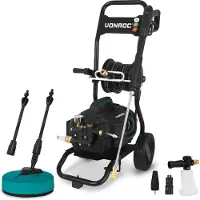 Vonroc PRO Højtryksrenser 2500W – 180 bar – Induktionsmotor – 15 m slange – Inkl. terrassevasker & tilbehør