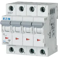 Eaton Automatsikring - MCB 16A B karakteristisk, 4 polet, 6kA kortslutningsbrydeevne, 400v AC, , 72mm bred