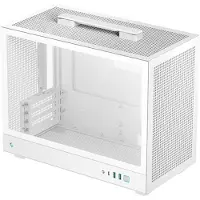 DeepCool CH160 PLUS WH - Micro-ATX - micro ATX - sidepanel med vindue (hærdet glas) - ingen strømforsyning (SFX / SFX-L) - hvid - USB/Lyd