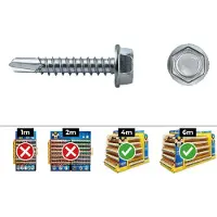 APOLO MEA 7504k 4.8x38 Mm Zink Sekskant Selvskærende Skrue 250 Enheder