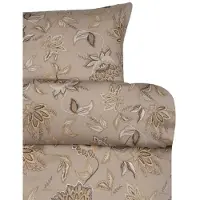 Hoie Sengetøj 140x200 cm - 100% bomuldssatin - - Mille Mørk Beige